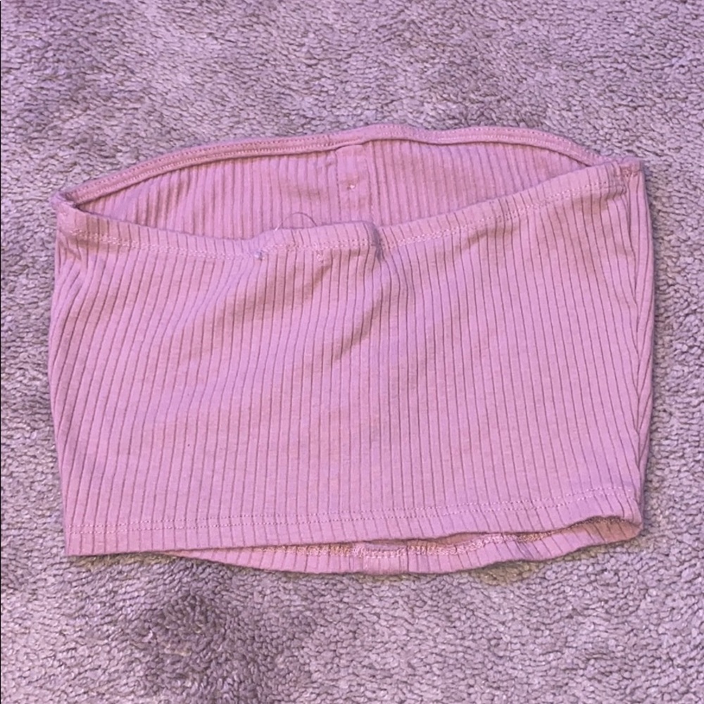 Pink Ribbed Button Tube Top - Picture 2 of 3
